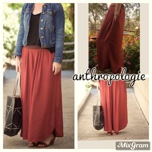 •anthropolgie smoky red maxi gauchos/culottes•